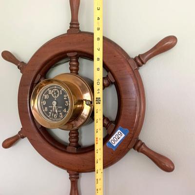 Ships Wheel Brass Navy Clock