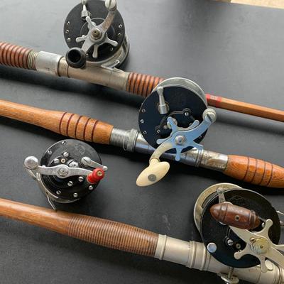 Vintage Fishing Poles & Penn Reels Lot