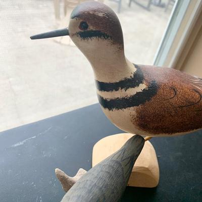 Signed Carved Wood Shore Birds Lot
