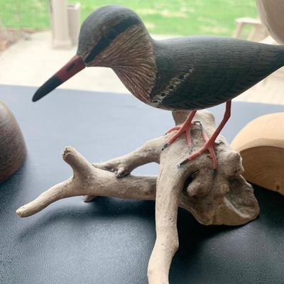 Signed Carved Wood Shore Birds Lot