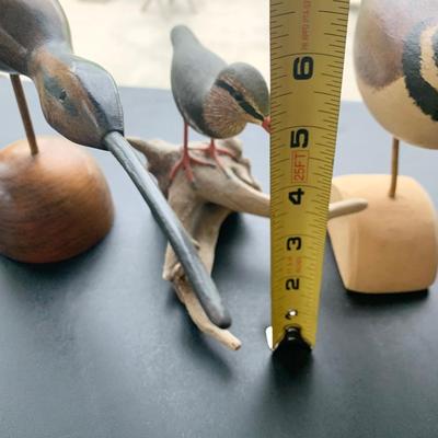 Signed Carved Wood Shore Birds Lot
