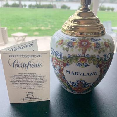 Vintage Delft Maryland Tea Caddy