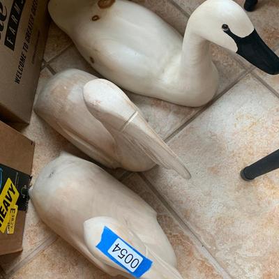 Lot of Three Large Wood Swan / Pelicans Lot