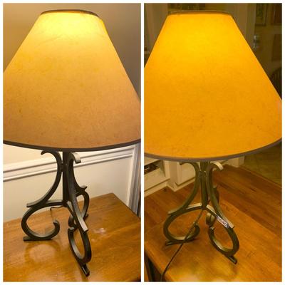 PAIR Matching Heavy Iron Table Lamps