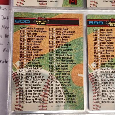 1991 Topps Stadium Club Baseball Cards Complete set Series 1 & 2 + Dome Set