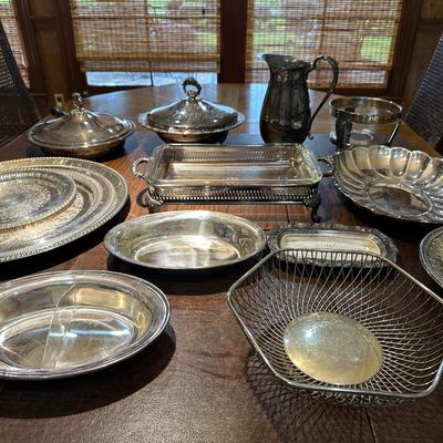 Collection of Assorted Silver-Plated Dish Ware