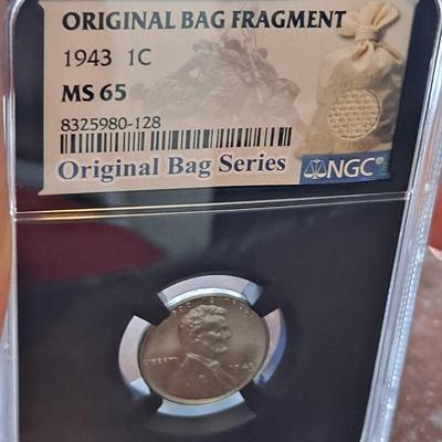 1943 MS 65 Steel Wheat Penny
