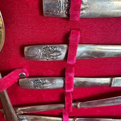 Thai. - Brass silverare set in box