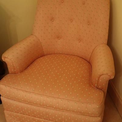 Vintage Tufted Upholstery Pink Chair