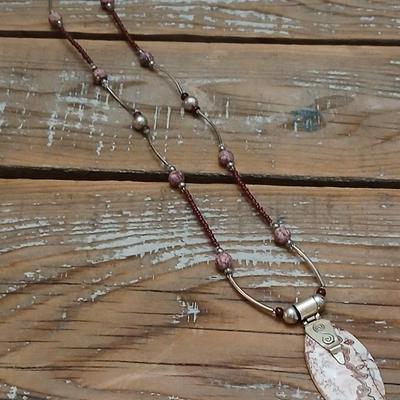 Mexican Laguna Lace .925 marked Gemstone Pendant