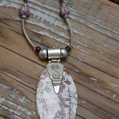 Mexican Laguna Lace .925 marked Gemstone Pendant