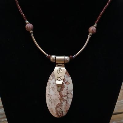 Mexican Laguna Lace .925 marked Gemstone Pendant