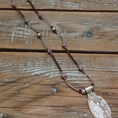 Mexican Laguna Lace .925 marked Gemstone Pendant