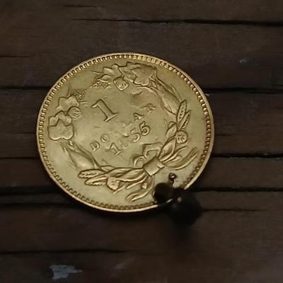 Scarce 1855 Indian Princess head Type II gold dollar coin pendant