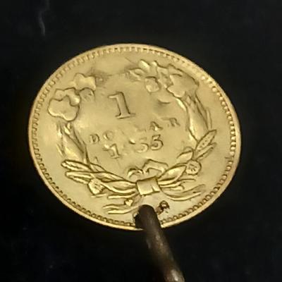 Scarce 1855 Indian Princess head Type II gold dollar coin pendant