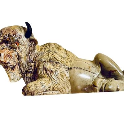 Art - Statue - Breakfast Room - Carved Stone Buffalo
