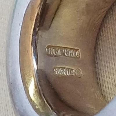 Vintage etched sterling marked bangle bracelet with .925 signed earrings