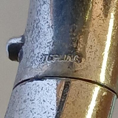 Vintage etched sterling marked bangle bracelet with .925 signed earrings