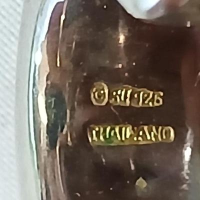 Vintage etched sterling marked bangle bracelet with .925 signed earrings