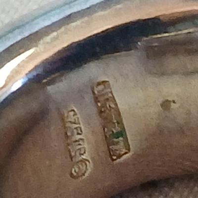 Vintage etched sterling marked bangle bracelet with .925 signed earrings