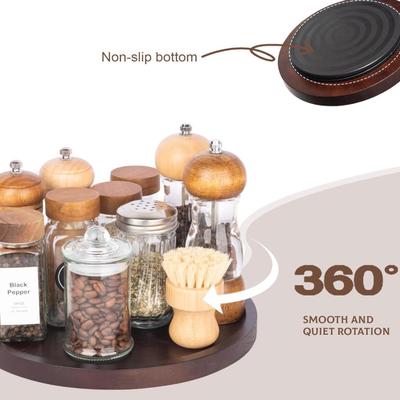 Wood Lazy Susan Organizer Kitchen Turntable for Cabinet Farmhouse Bathroom Decor Round Decorative Tray for Vanity, Counter, Sink, Coffee...