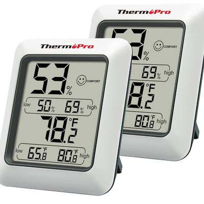 ThermoPro TP50 2 Pieces Digital Hygrometer Indoor Thermometer Room Thermometer and Humidity Gauge with Temperature Humidity Monitor