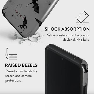 Samsung Galaxy A53 BURGA Phone Case in Turquoise Draco Bat Dragon - Double Layer Shock Absorbent Protection, Scratch Resistant, Raised...