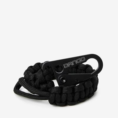 Dango Tether Durable 550 Paracord Keychain in Black w/Strong Black Metal Clasp