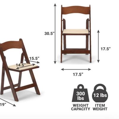 One (1) Titan Furniture Wood Folding Dining Chair Office Chair Extra Seating Dining Kitchen