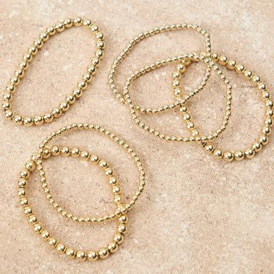 Altar'D State Mixture Beaded Stretch Bracelet Pack in Gold