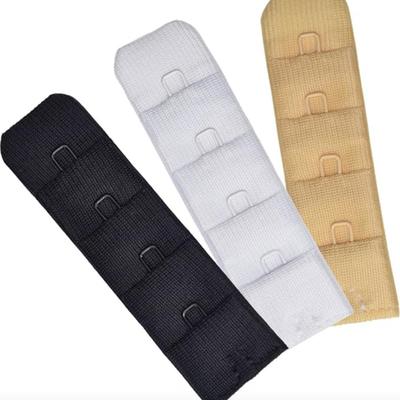 3-Pack Single-Hook Bra Extender Straps for Women, Soft Comfortable Bra Extenders 4 Row Extension Band (Black, White, Beige)