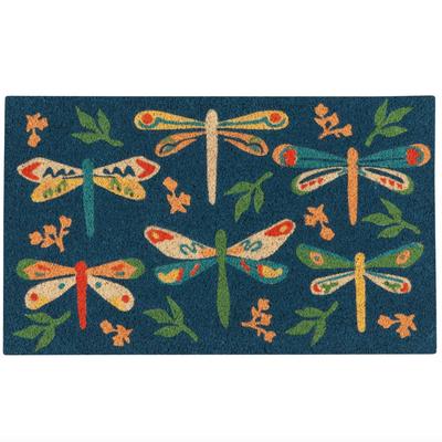 "Dragonfly" 30" x 18” Coir Door Mat with Heavy Duty Backing, Welcome Doormat, Easy to Clean Entry Mat, Beautiful Color...