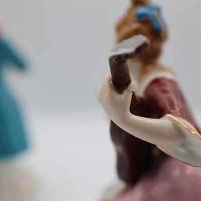 Musical Man and Woman Figurines, Made in Occupied Japan