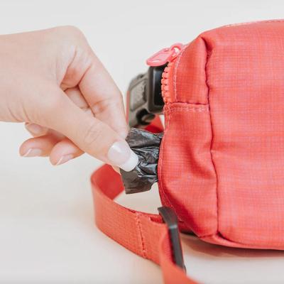 Sassy Woof - Woof Pack Fanny Pack Bag for Treats, Waste Bag Dispenser, Keys & Phone in Merlot Red