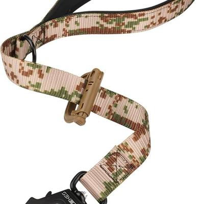 2ft Camo Camouflage Tactical Dog Leash with Rotating Frog Clip, Detachable Plastic Carabiner, and Durable Chew-Resistant Webbing for...
