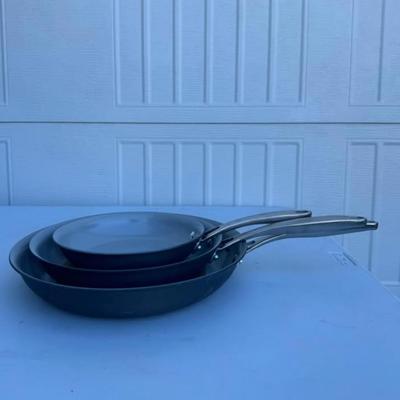 D - Tramontina 3-pack Hard Anodized Aluminum Ceramic Nonstick Fry Pan Set