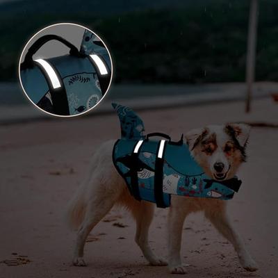 Size Medium Dog Life Jacket Pet Life Safety Vest for Swimming Boating, Dog Shark Life Jackets Dog Lifesavers Swimsuits for Pool, Dog...