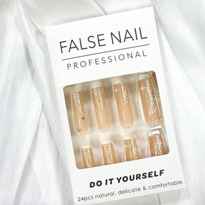 GG - Butterfly Press on Nails Long Coffin Fake Nails Full Cover Glitter Stick on Nails with Design Rhinestones False Nails Spring Acrylic...