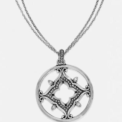 Brighton MORENA Silver Crystals Pendant Reversible Necklace