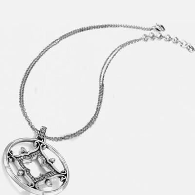 Brighton MORENA Silver Crystals Pendant Reversible Necklace