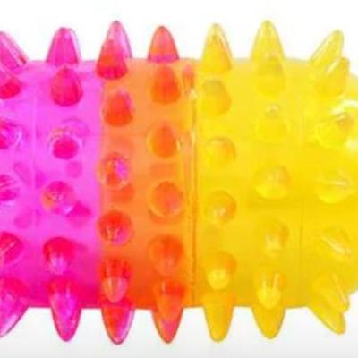 Small Pink/Yellow fouFIT Pill Spiker Dog Chew Toy