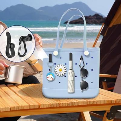 4-Pieces Black Key Holder for Bogg Bag, Insert Carabiner Keychain Accessories for Bogg Bags Original All Models