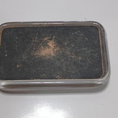 Two antique glass advertising paperweights - Deal Saw Mills Co. Inc. Tuscaloosa Ala. and Mander's Varnishes - glass paperweights