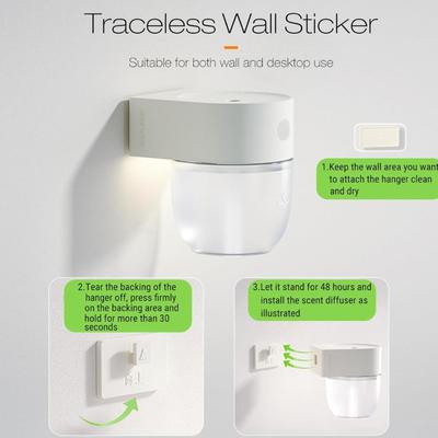Snubor Wall Mounted Waterless Diffuser with Fragrance Liquid Set - Smart Sensor Aromatherapy Spray Dispenser with Night Light - 3 Mist...