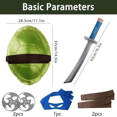 Turtle Shell Boys Toys Role Playing Costume, Turtle Pretend Prop Mask, Carnival, Halloween Costume Party Favors for Kids - Kids 4-6 Years...