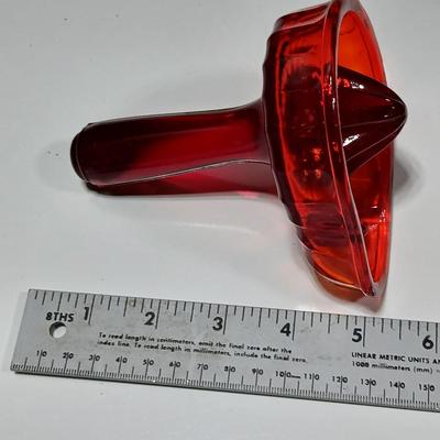 RARE Ruby red Duboe Vaseline Glass Handheld Lemon Juice