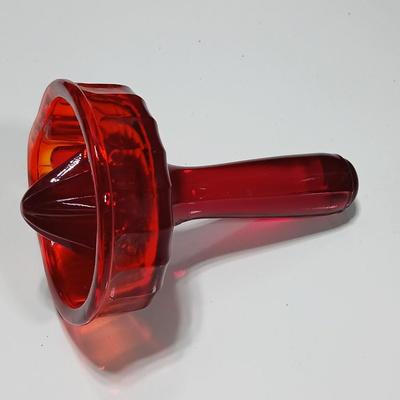 RARE Ruby red Duboe Vaseline Glass Handheld Lemon Juice