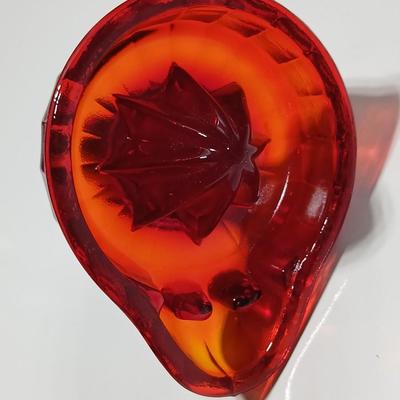 RARE Ruby red Duboe Vaseline Glass Handheld Lemon Juice