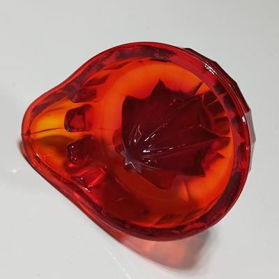 RARE Ruby red Duboe Vaseline Glass Handheld Lemon Juice