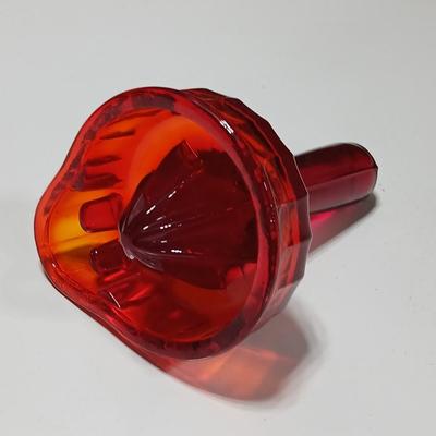 RARE Ruby red Duboe Vaseline Glass Handheld Lemon Juice